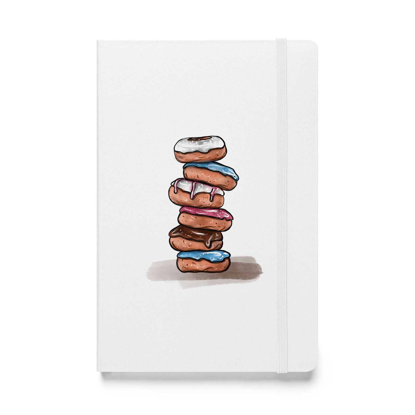 Doughnuts, Food Dessert, Hardcover bound notebook