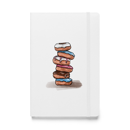 Doughnuts, Food Dessert, Hardcover bound notebook