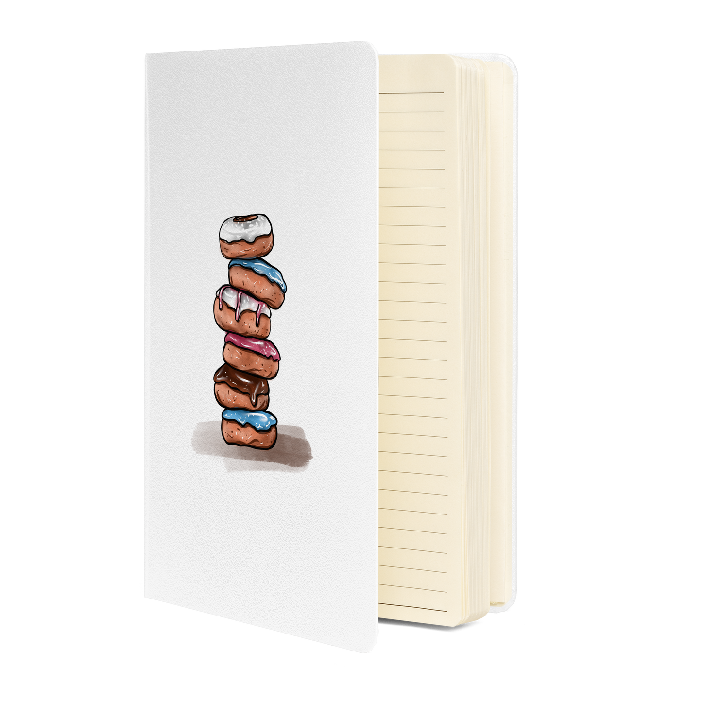 Doughnuts, Food Dessert, Hardcover bound notebook