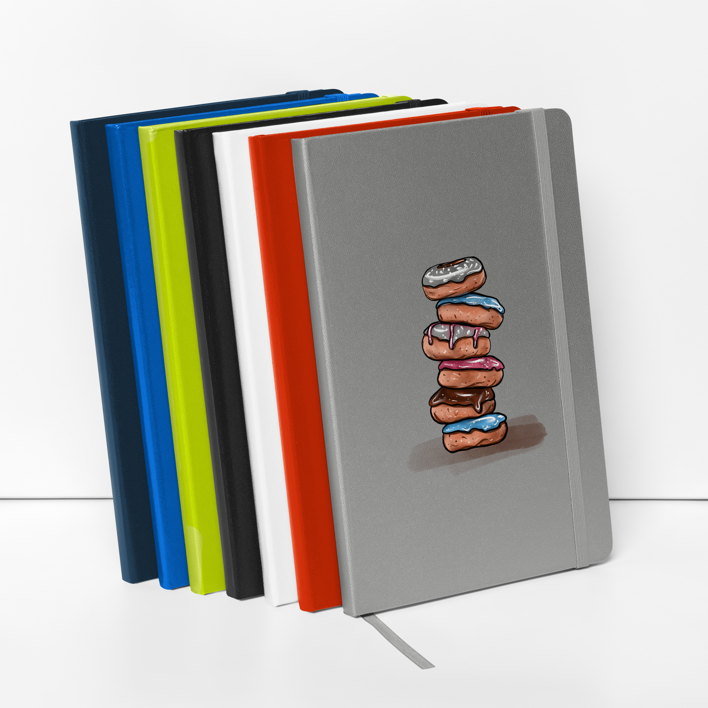 Doughnuts, Food Dessert, Hardcover bound notebook