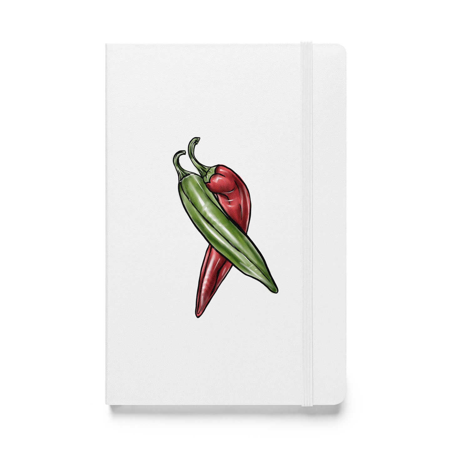 Chili peppers, Food, Vegetables, Love, Hardcover bound notebook