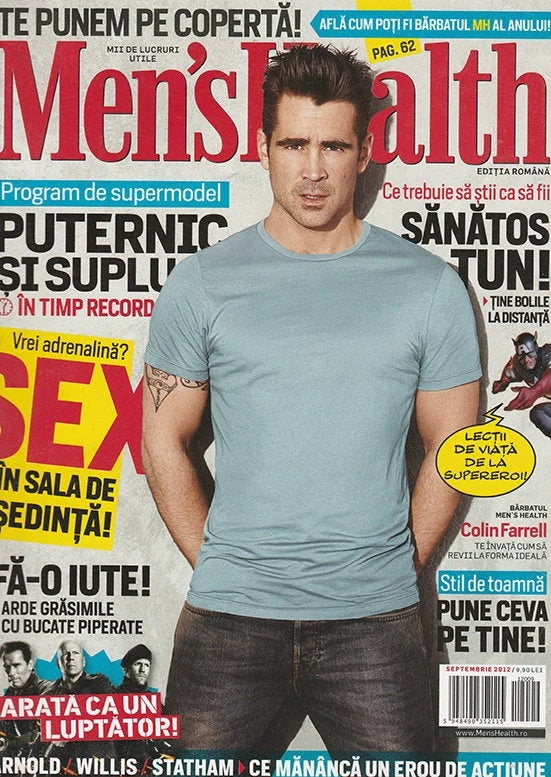 ORIGINAL Romanian Magazine, Colin Farrell, Men's Health, 2012