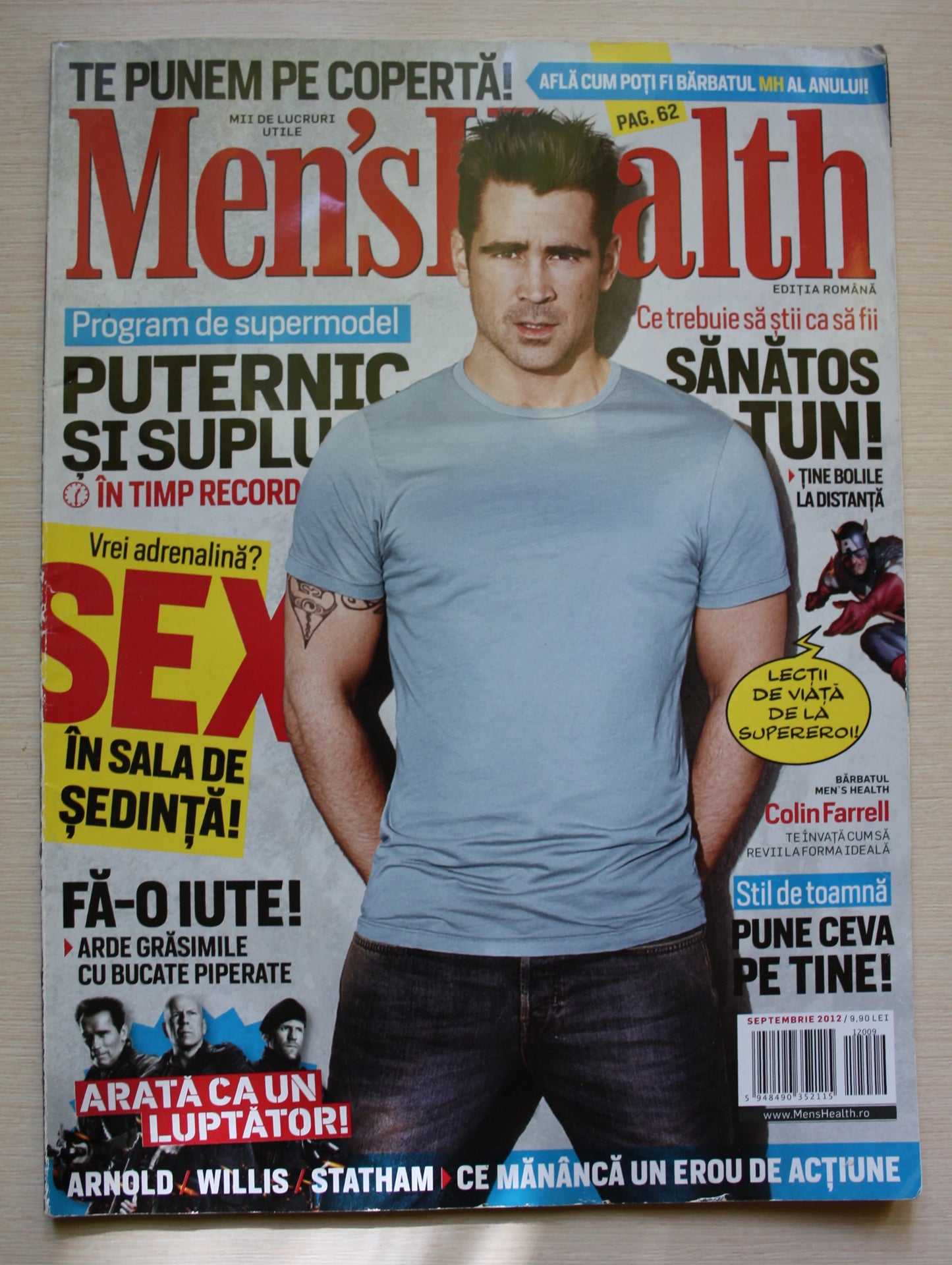 ORIGINAL Romanian Magazine, Colin Farrell, Men's Health, 2012