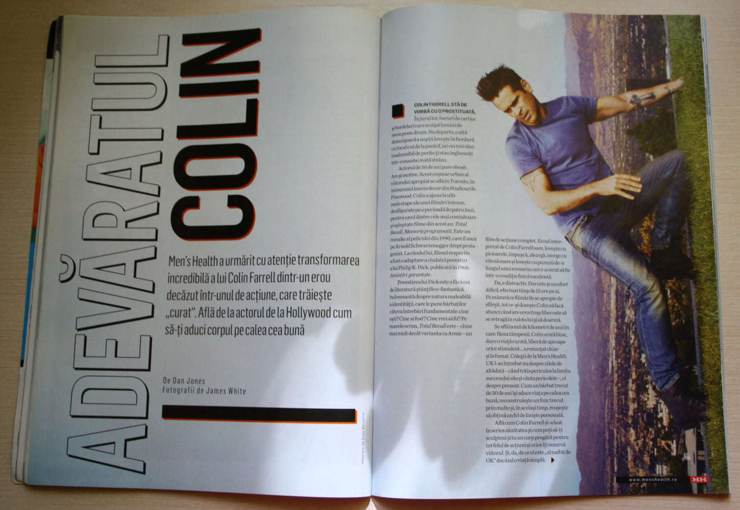 ORIGINAL Romanian Magazine, Colin Farrell, Men's Health, 2012