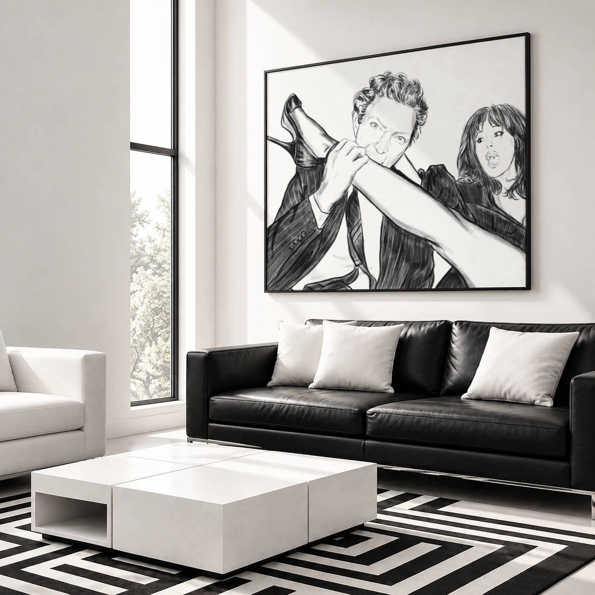 Monica Bellucci and Vincent Cassel | Framed Fine Art Print