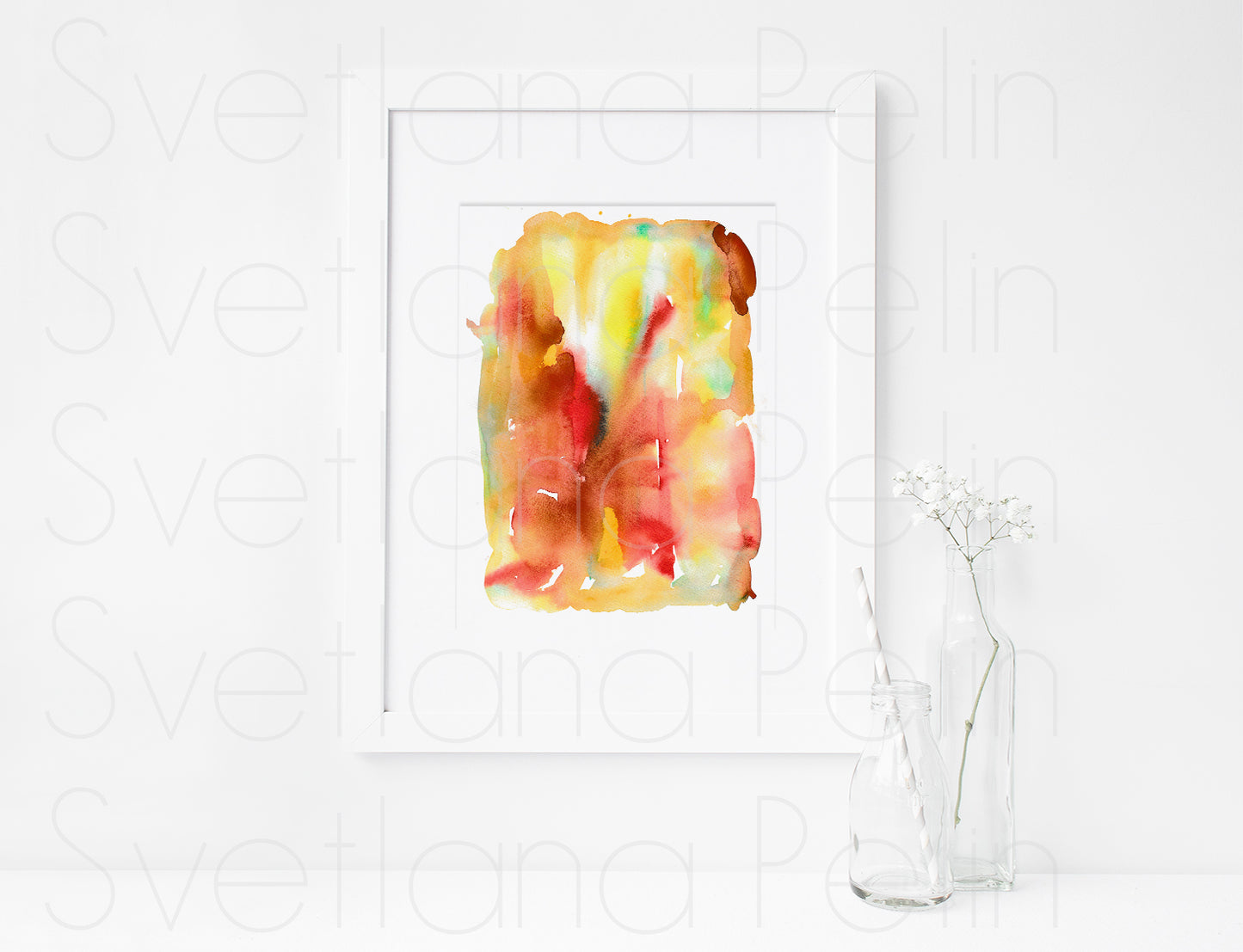 Modern Watercolor Painting, Abstract Art, Wall Home Decor, INSTANT DOWNLOAD