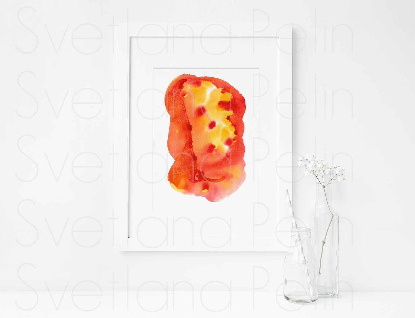 Modern Abstract Art, ORIGINAL Watercolor Painting, Artwork by Svetlana Pelin