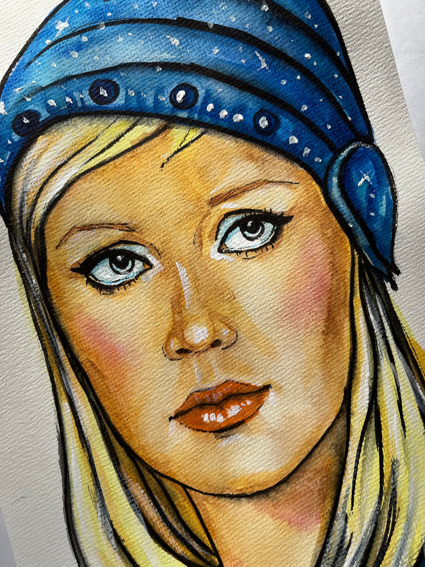 Agnetha AF, ORIGINAL Watercolor Painting, Artwork by Svetlana Pelin