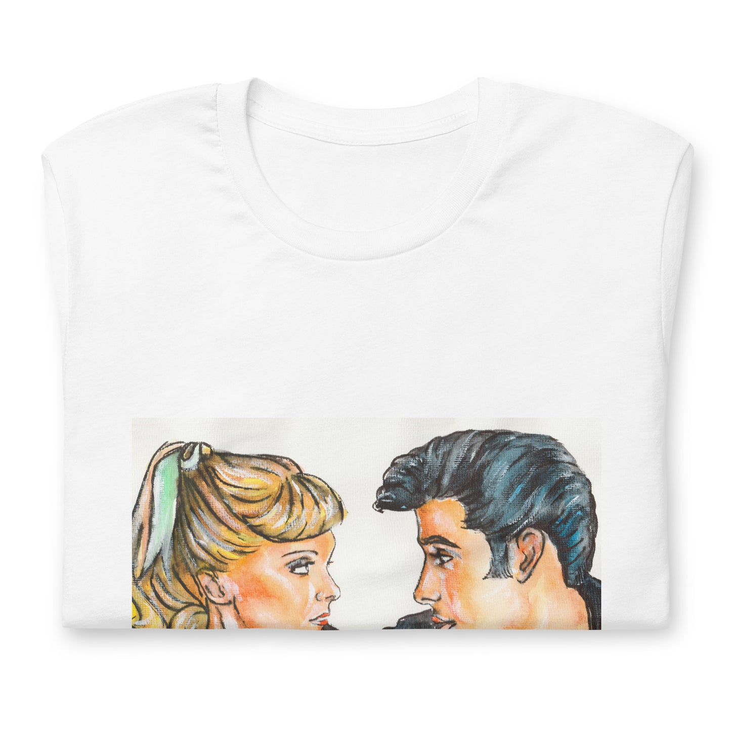 John Travolta, Olivia Newton-John, Grease, Unisex t-shirt