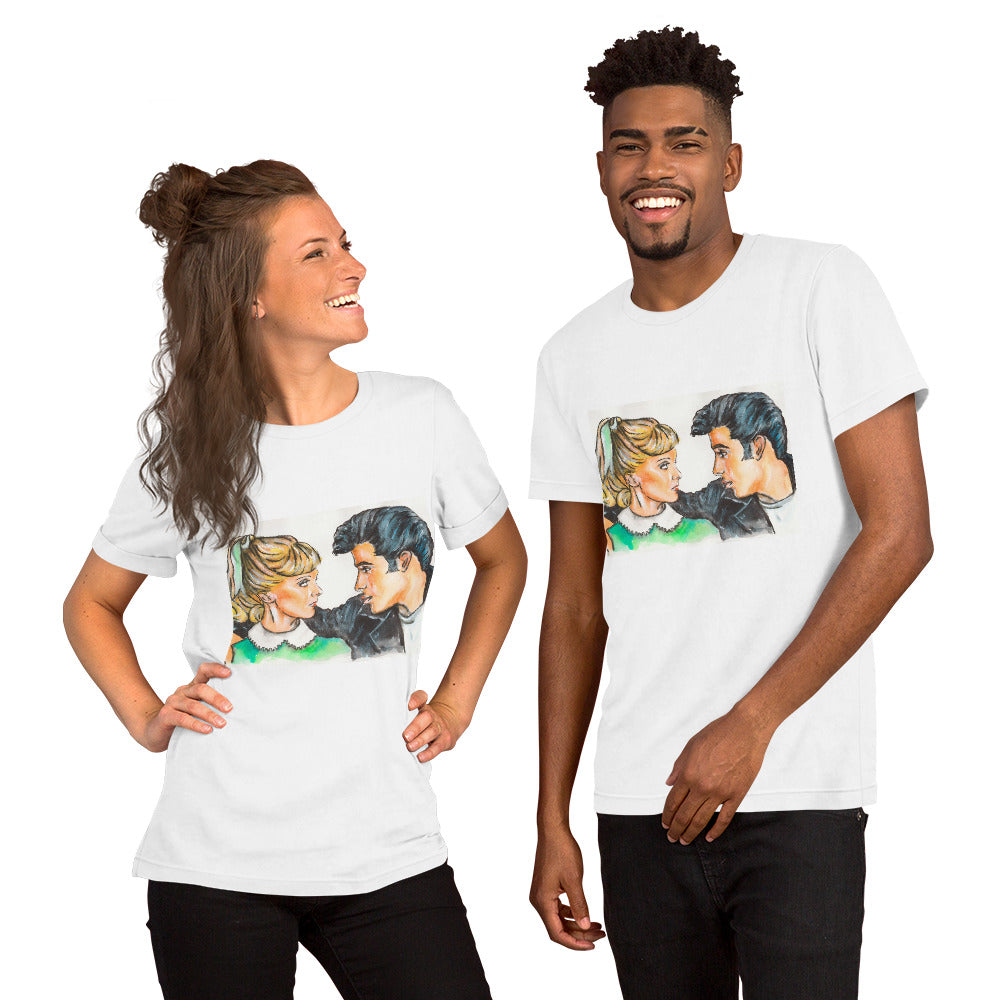 John Travolta, Olivia Newton-John, Grease, Unisex t-shirt