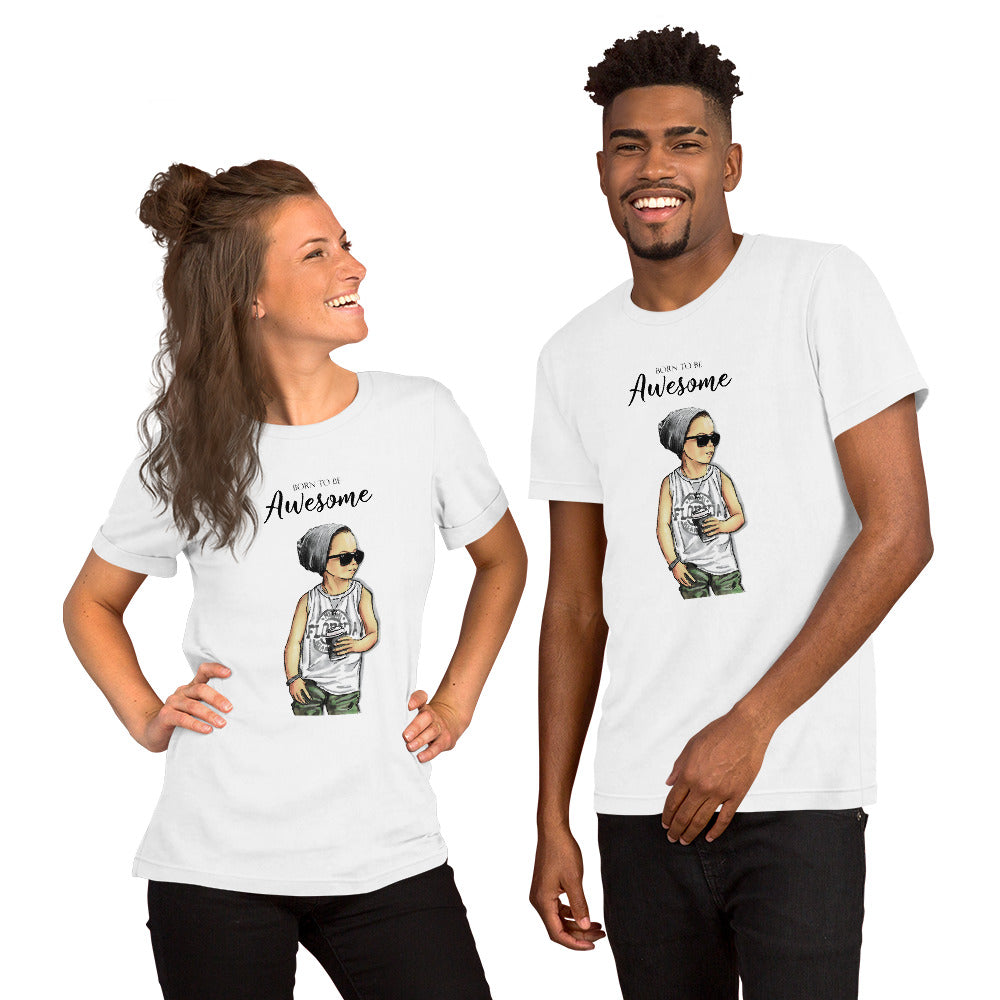 Born to be awesome, Unisex t-shirt