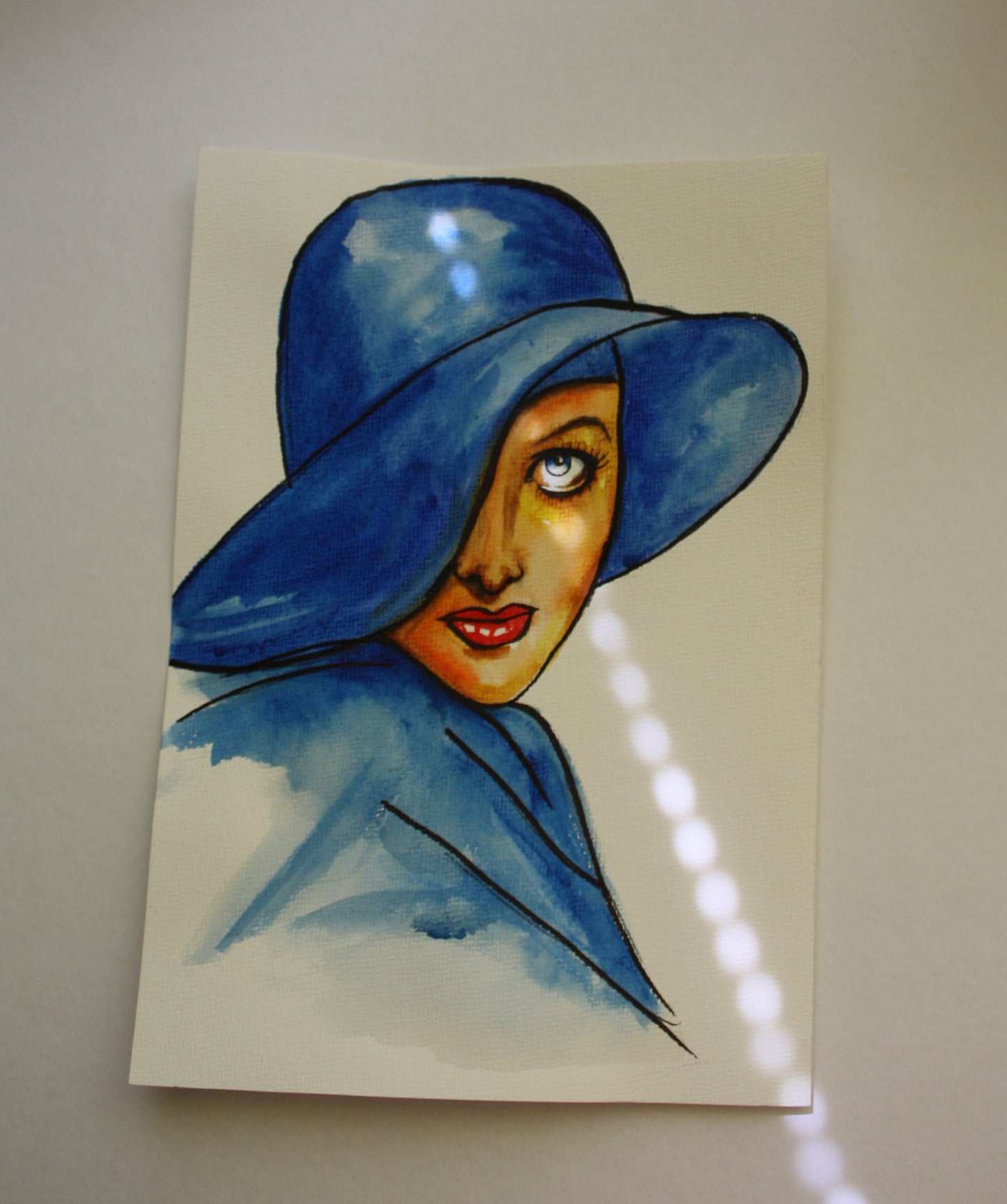 Joan Crawford, ORIGINAL Watercolor Painting, Artwork by Svetlana Pelin