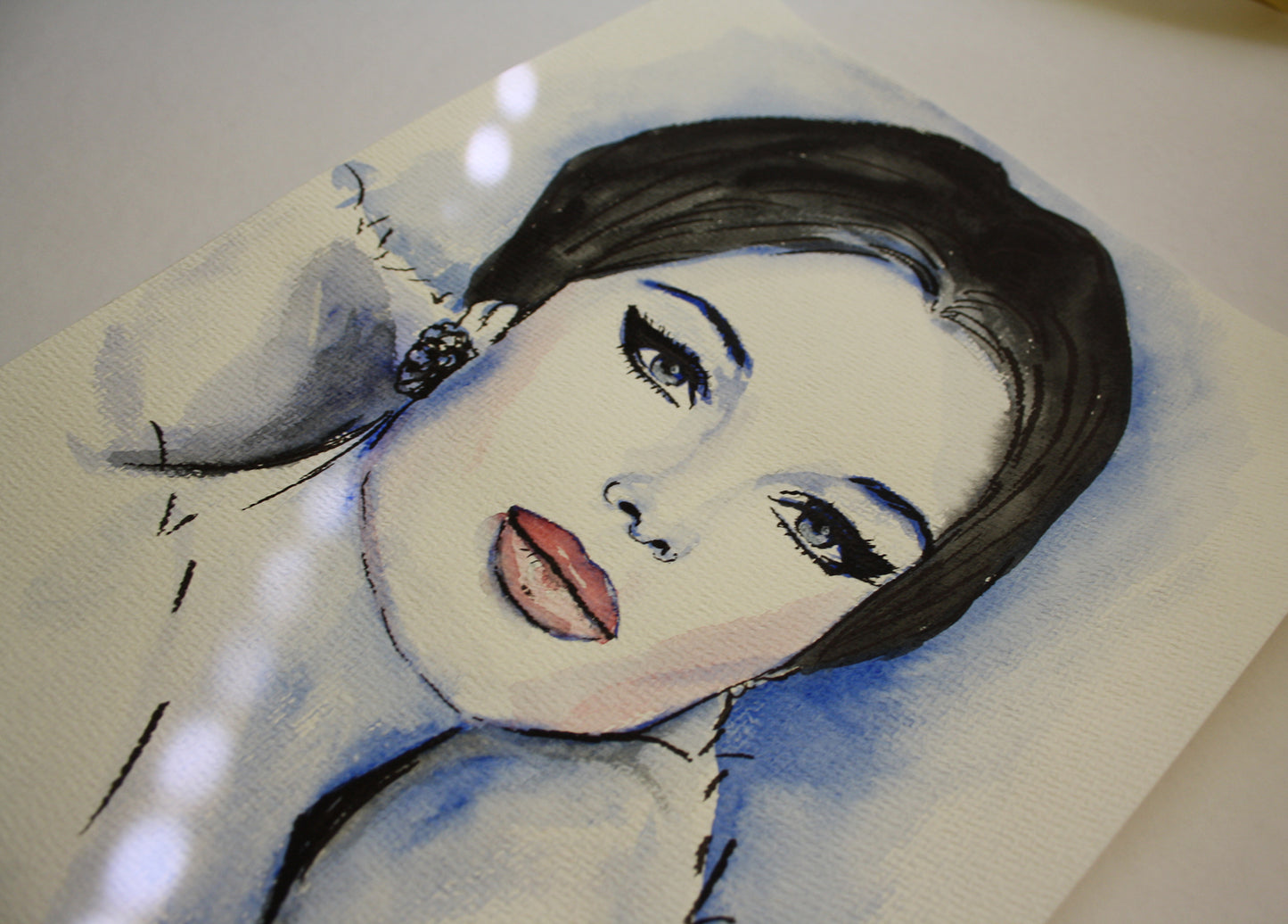 Romy Schneider, ORIGINAL Watercolor Painting, Artwork by Svetlana Pelin