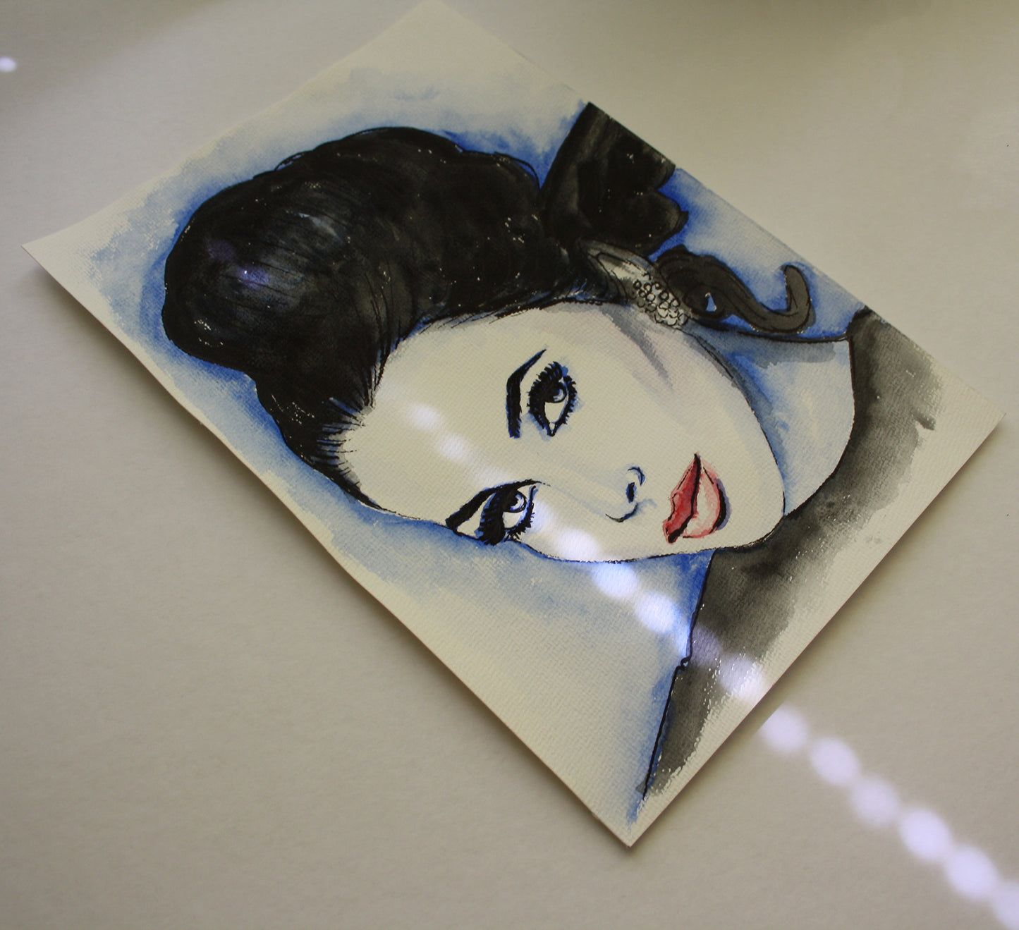 Elizabeth Taylor, ORIGINAL Watercolour Painting, Artwork by Svetlana Pelin