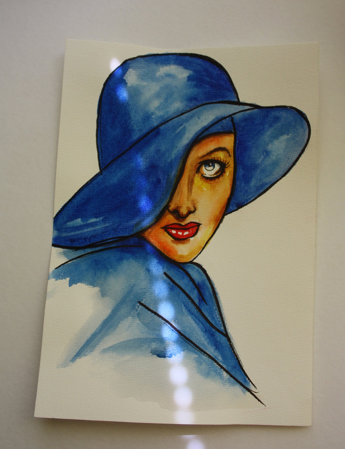 Joan Crawford, ORIGINAL Watercolor Painting, Artwork by Svetlana Pelin