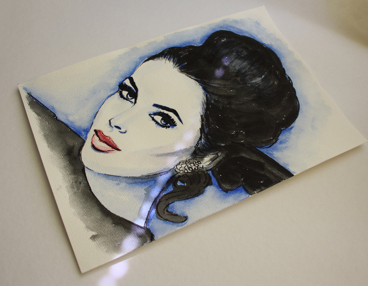 Elizabeth Taylor, ORIGINAL Watercolour Painting, Artwork by Svetlana Pelin