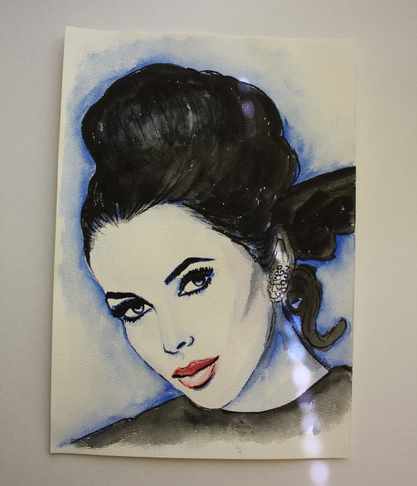 Elizabeth Taylor, ORIGINAL Watercolour Painting, Artwork by Svetlana Pelin