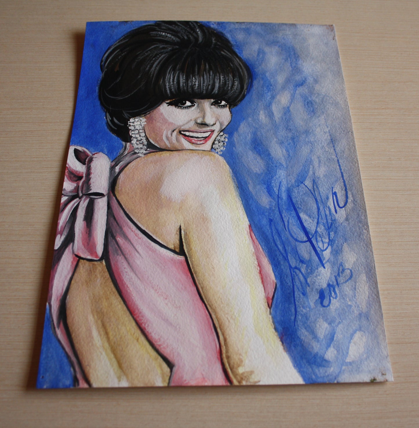 Claudia Cardinale, ORIGINAL Gouache Painting, Artwork by Svetlana Pelin
