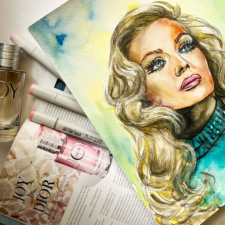 Anita Ekberg, ORIGINAL Watercolor Painting, Artwork by Svetlana Pelin