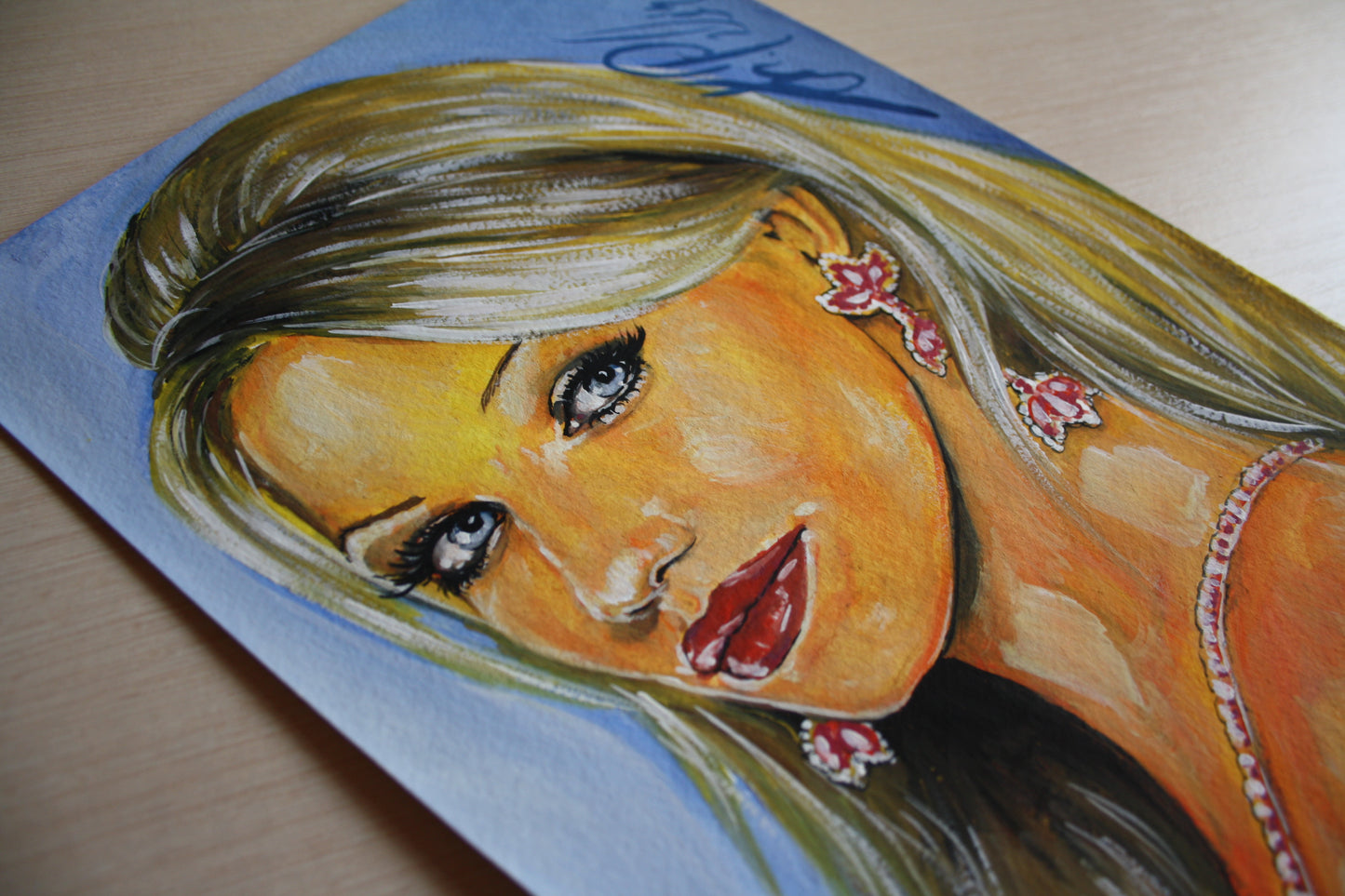Cameron Diaz, The Mask, ORIGINAL Gouache Painting, Artwork by Svetlana Pelin