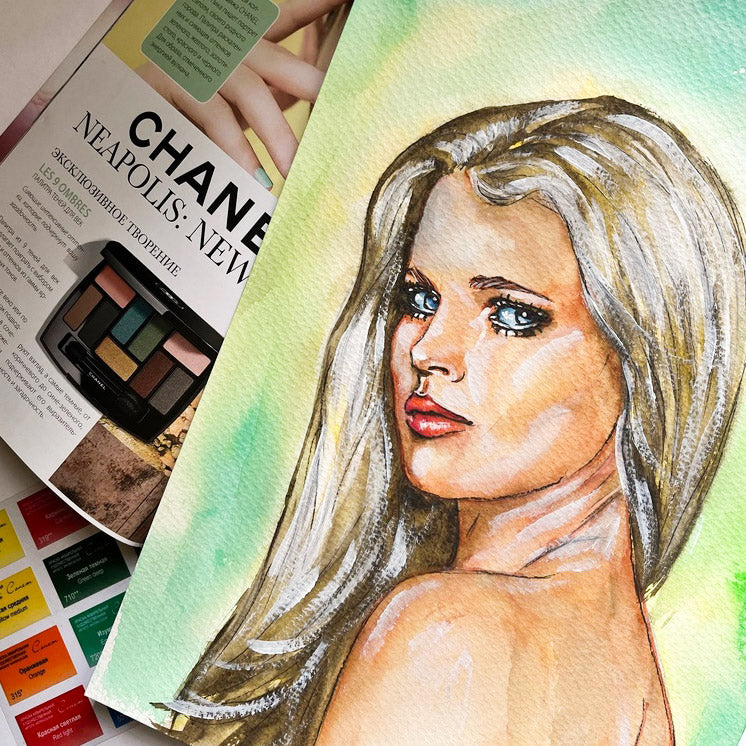 Kim Basinger, ORIGINAL Watercolor Painting, Artwork by Svetlana Pelin
