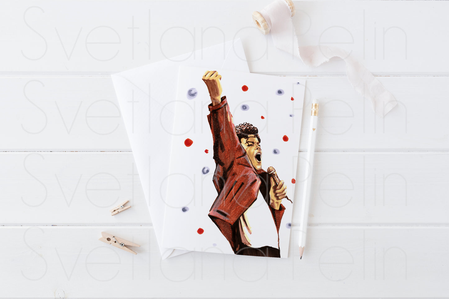 Michael, MJ, Printable Postcard, Stationery card, INSTANT DOWNLOAD