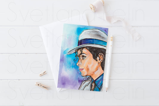 Michael, MJ, Printable card, INSTANT DOWNLOAD