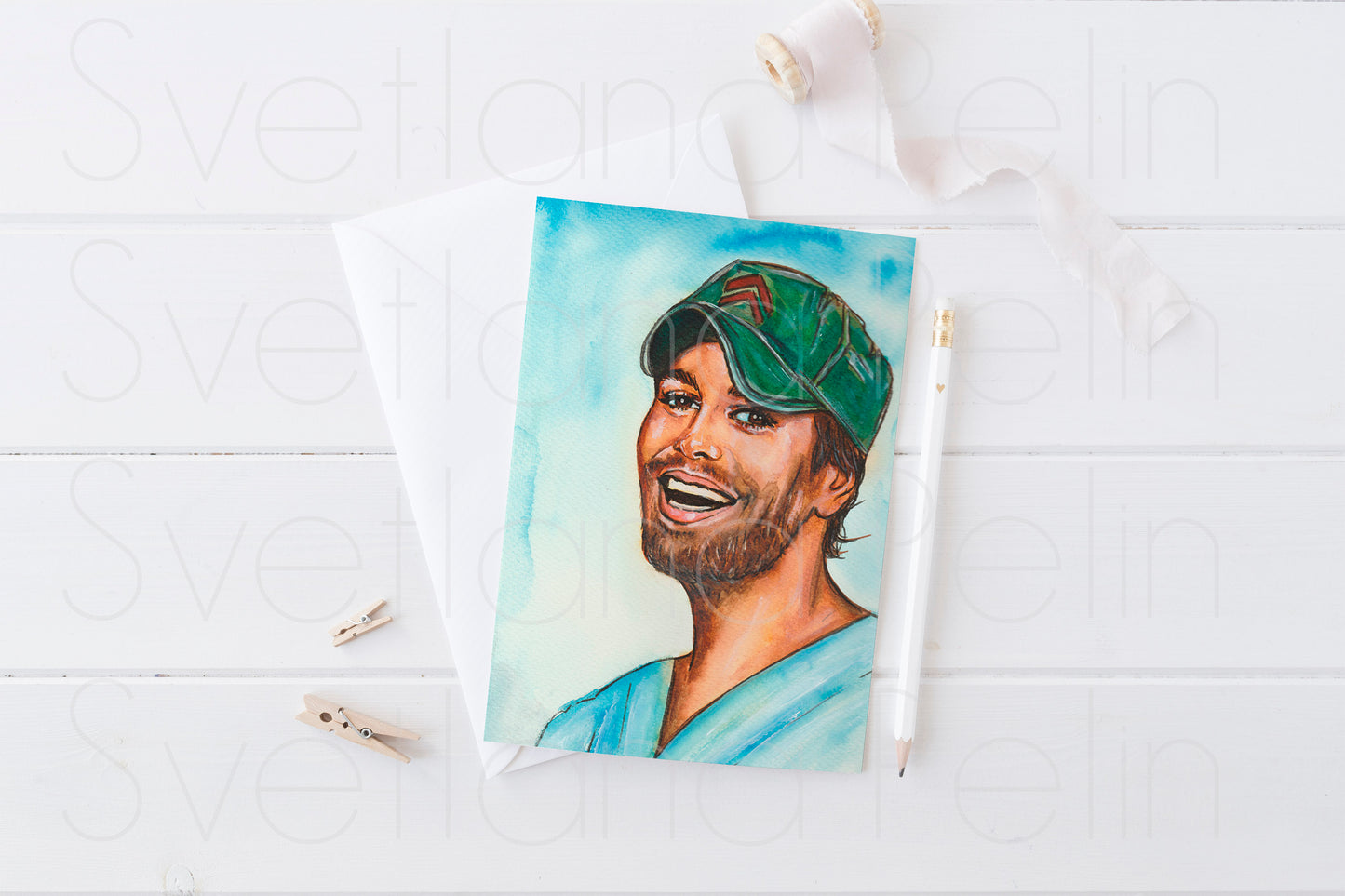 Enrique, Printable Postcard, Stationery card, INSTANT DOWNLOAD