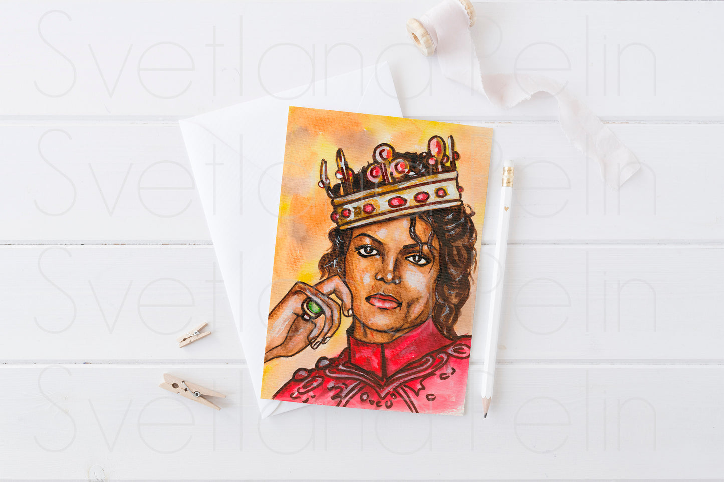 Michael, MJ, Printable Postcard, Stationery card, INSTANT DOWNLOAD